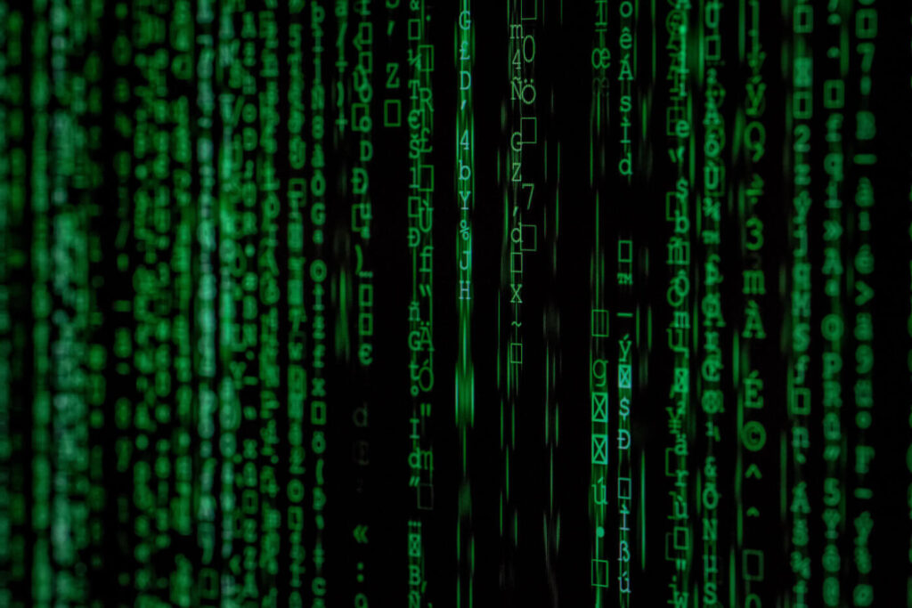 Artificial Intelligence - Matrix style text